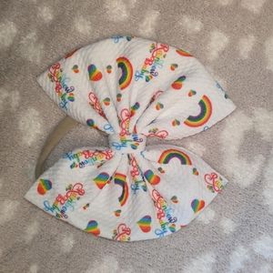 Rainbow baby 5" bow on nylon headband